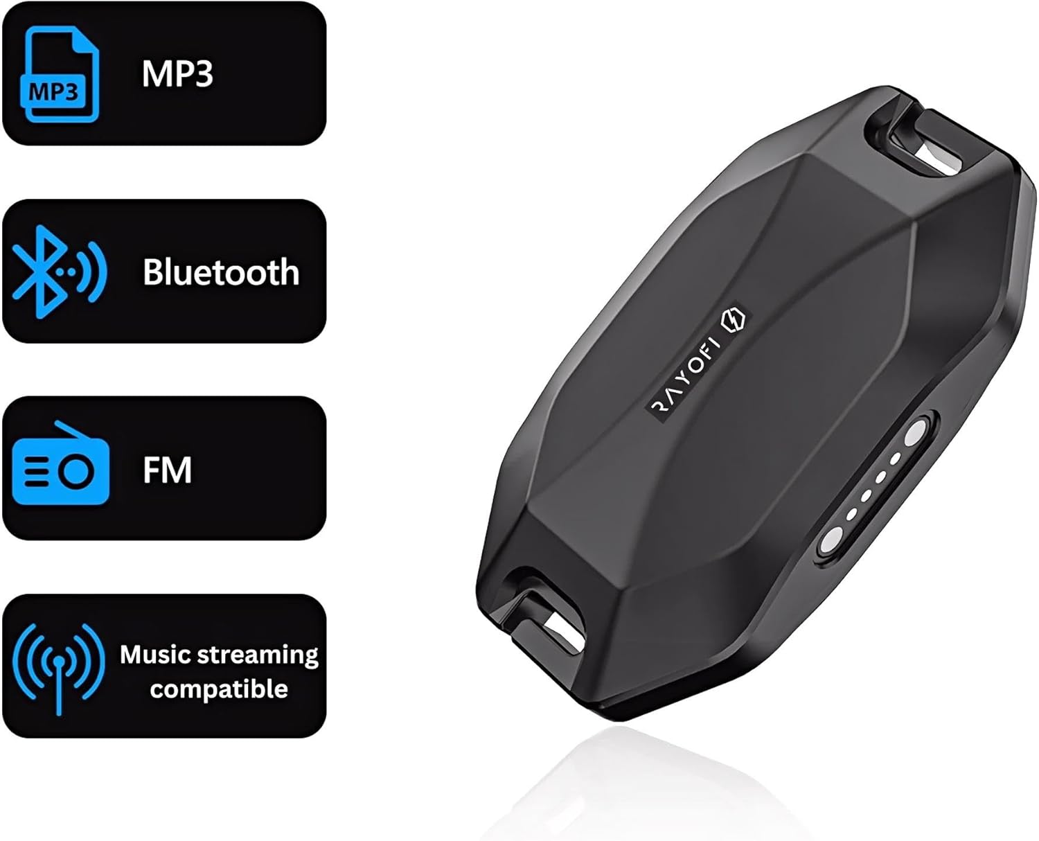 Rayofi SwimComm Pro Bone Conduction Waterproof Headphones - Underwater Music Streaming with 32GB MP3 & FM Radio, Bluetooth Headset for Swimmers, Triathletes & Coaches (IPX68, 5H Battery)