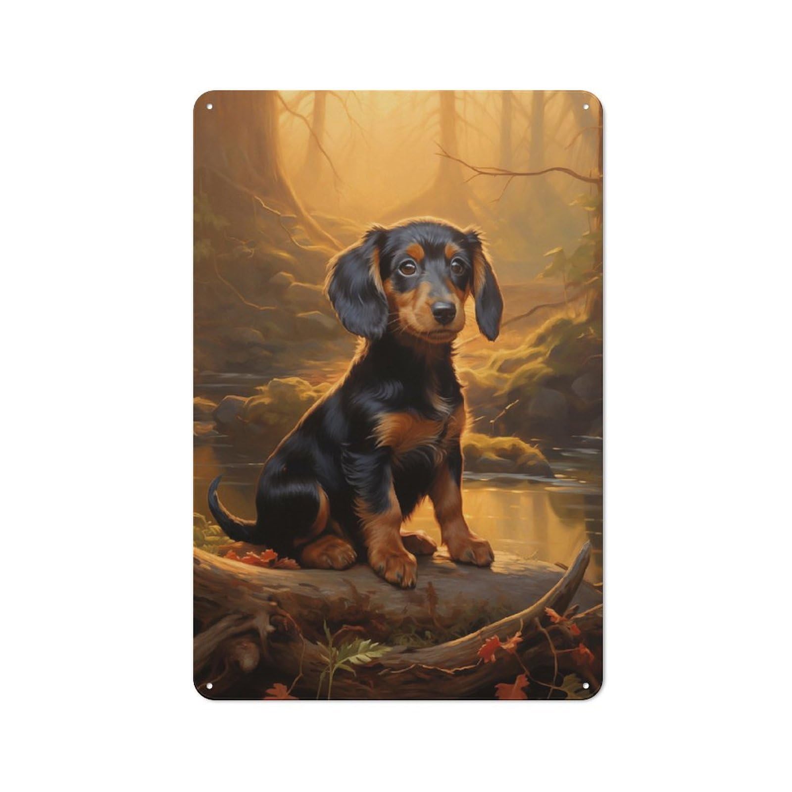 Junmoney Style-24 Dachshund Friendly Metal Wall Decor 30X20cm, Vintage Metal Sign For Tea Room, Shop Wall Or Breakfast Area