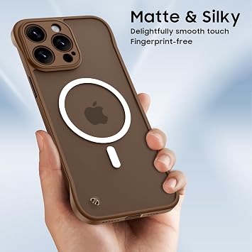 iPhone 16 Pro Max用 磁気スリムケース MagSafe対応 クリア つや消し 超薄型 フレームレス ボーダレス デザイン カバー バンパー 6.9インチ 16 Promax OriginFit、デザートチタン