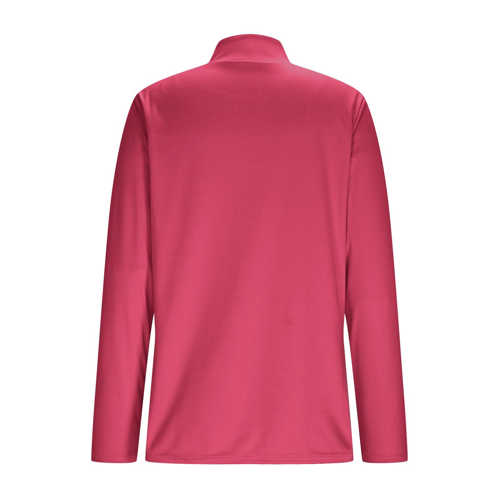 Camiseta Mujer Manga Larga Original Tops de Cuello Alto Primavera Otoño Color Sólido Sueltos Jersey T-Shirt Camisetas Basicas Pullover Deporte Fiesta Cómodo Casual Camisetas Interior Diario