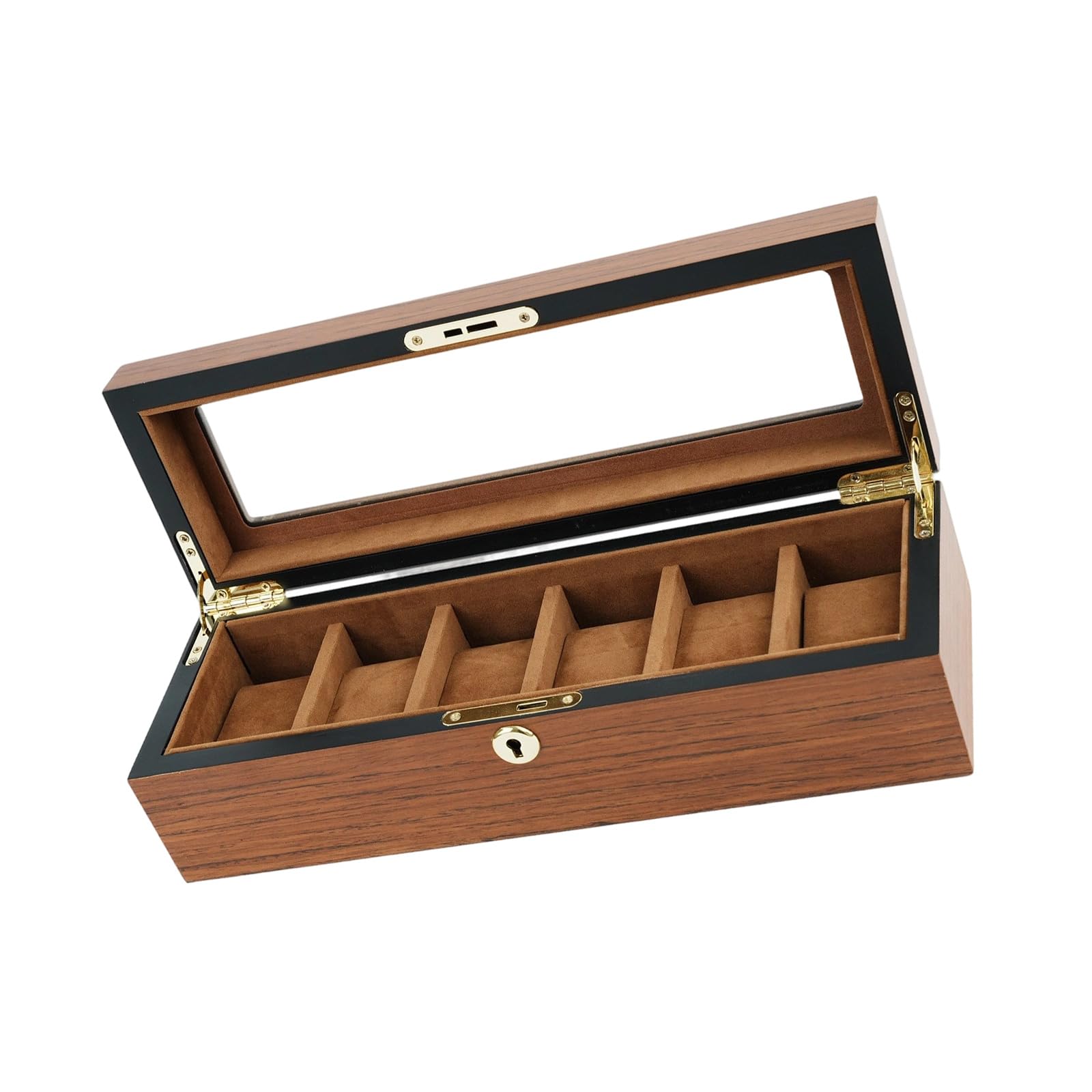 Shntig 6 Bits Wooden Watch Featuring Soft Lining Holds 6 10 Or 12 Timepieces Watch Collection Box