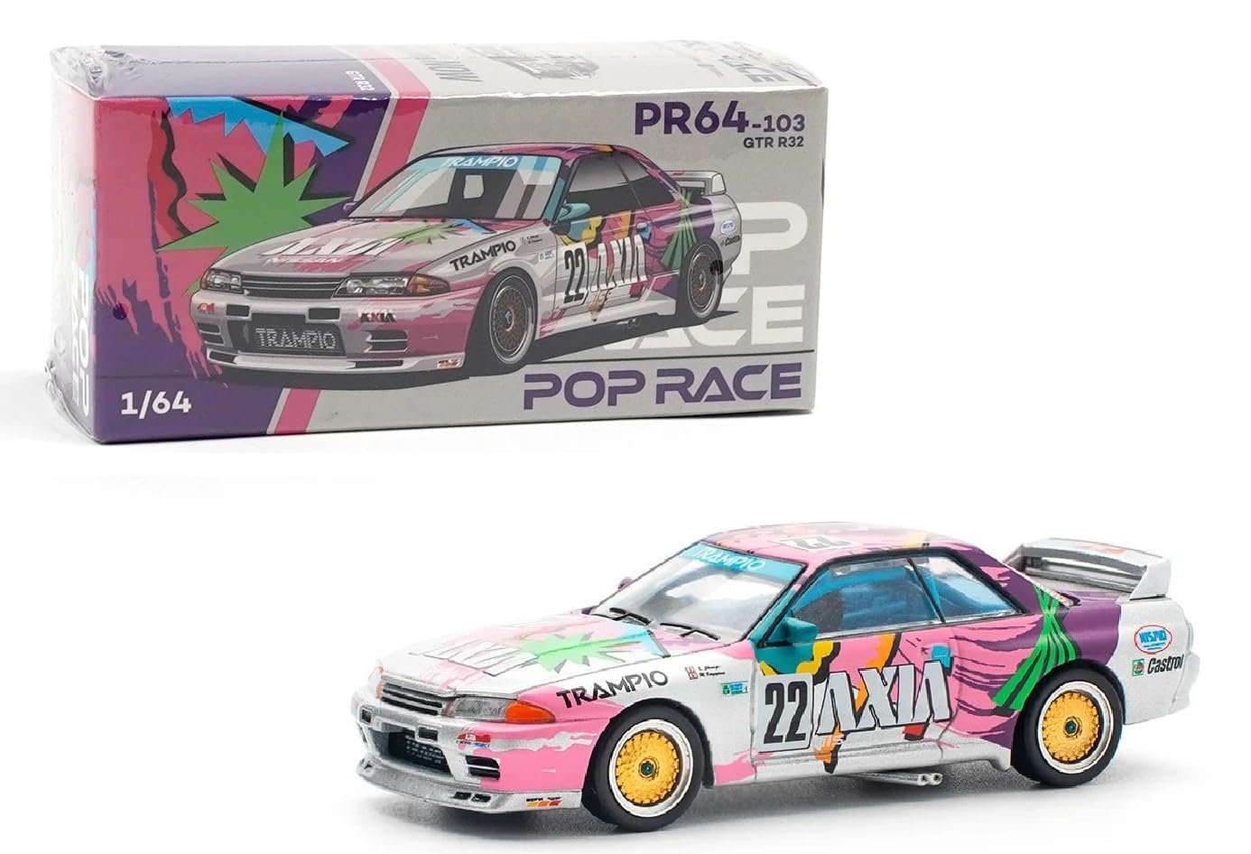 1:64 Diecast Model Car Compatible with Nissan Skyline GT-R R32#22