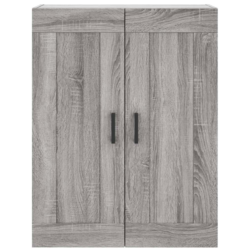 Wysoki kredens Sonoma szara sklejka wysoki kredens z żelaznymi drzwiami i nogami, eleganckie meble do przechowywania do organizacji domu 69,5 x 34 x 18