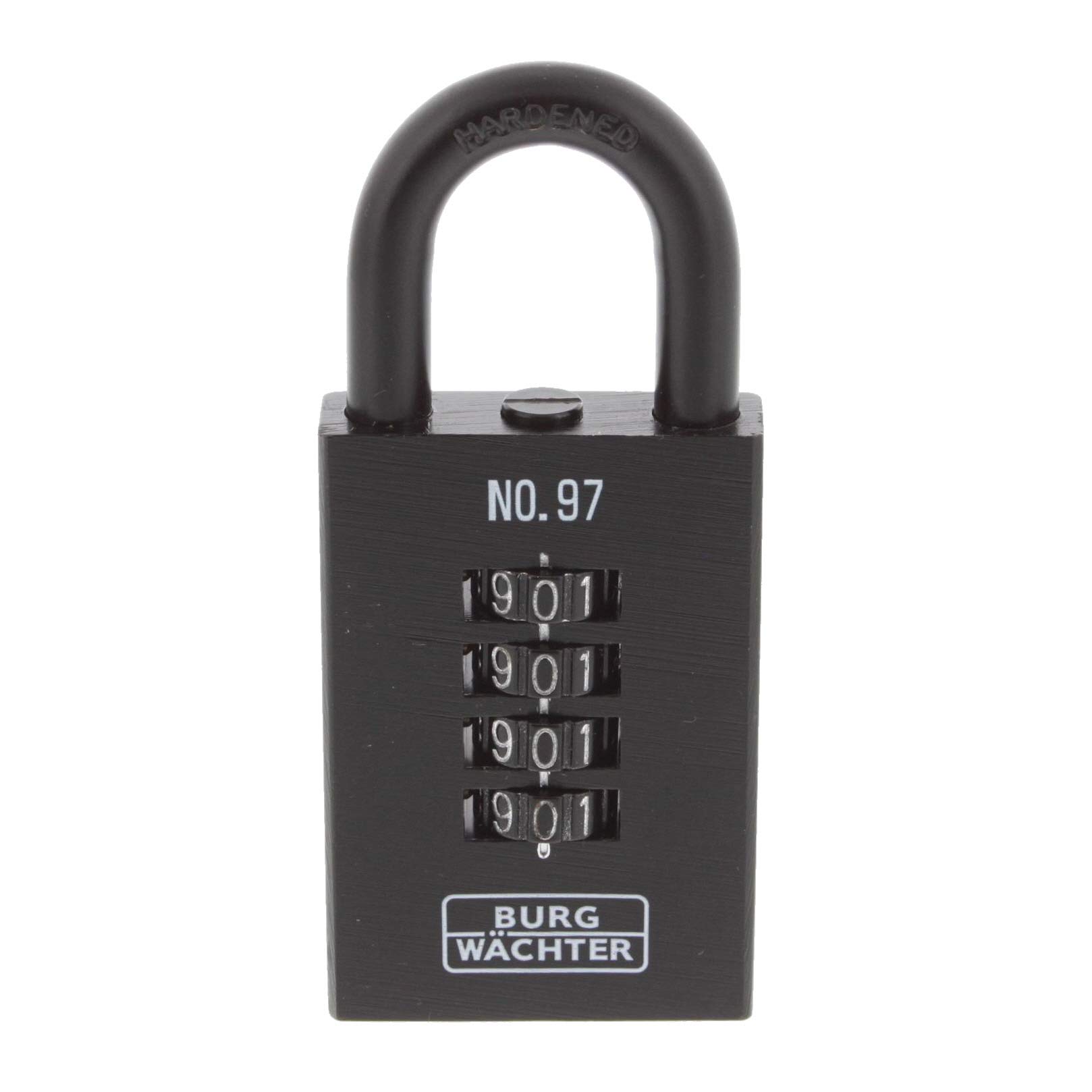 BURG-WÄCHTER Padlock with Combination Lock, Numero 97, 50 mm, Cast Iron, Black