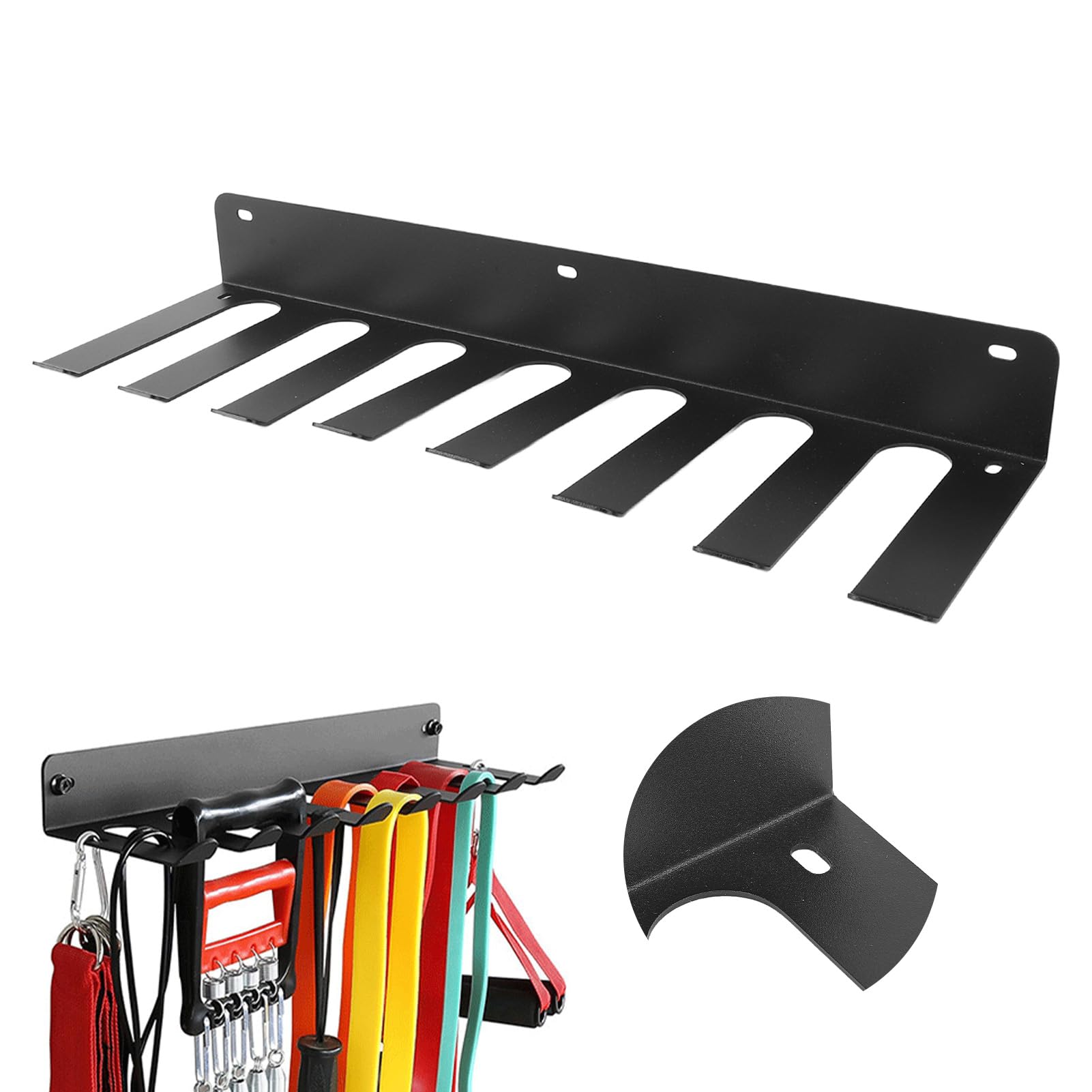 Gym Rack Organizer, Mehrzweck Fitnessraum Aufbewahrungs Wandhalterung, Heim Fitnessraum Aufbewahrungsregal, Gym Organizer Aufhänger für Übungsbänder, Langhantelstangen, Springseil