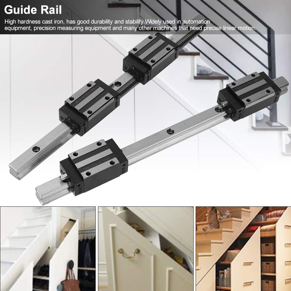 ახლოდან view of the HG15 linear guide rail and HGH15 slide block, highlighting the robust construction.
