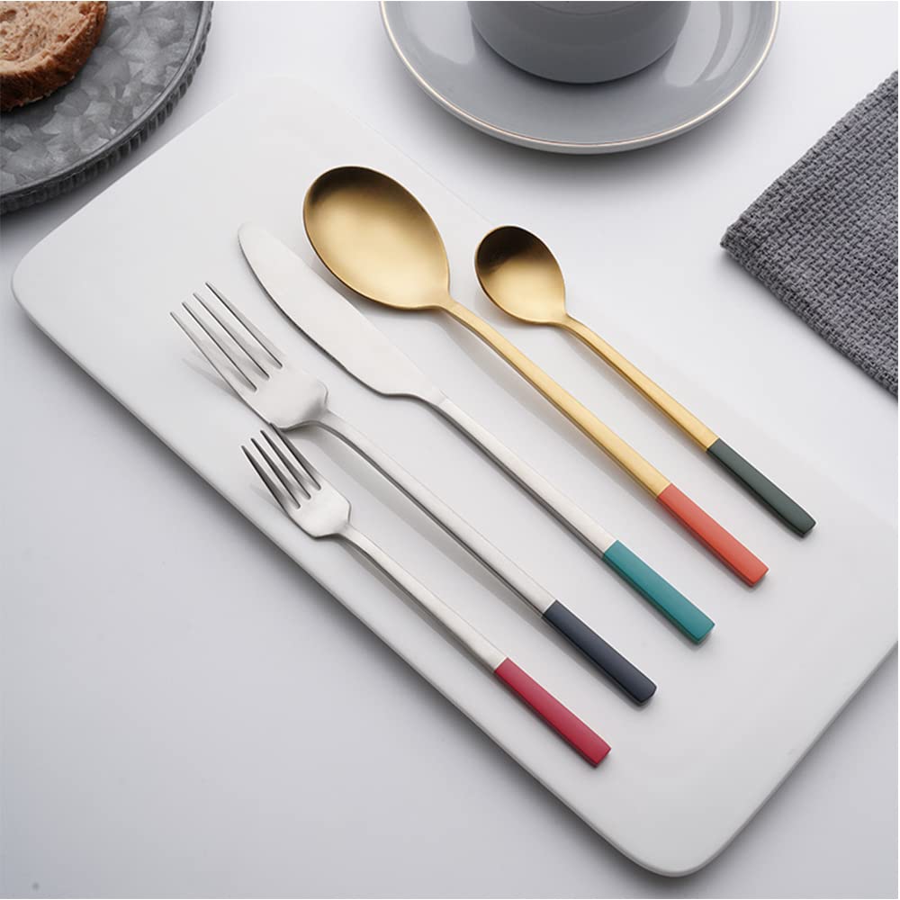 20-teiliges Blau Besteck-Set, Besteck Blau-Set Lebensmittelechtes Edelstahl Besteck-Set für 4 Personen Geschirr Essgeschirr, Hochglanzpoliert für Home/Wichtige Abendessen