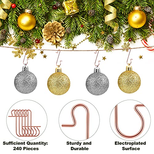 Fovths 240 Pieces Christmas Tree Ornament Hooks Christmas Tree Decorations Hooks Xmas Metal Wire S-Shaped Hooks Ornament With Storage Box Tree Hangers For Party Home Christmas Decorations #TOP2