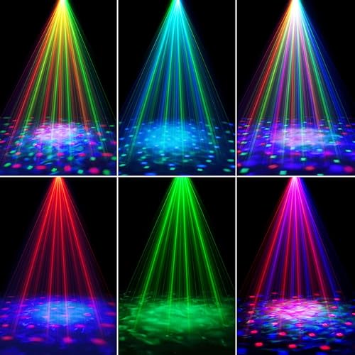 Miniatura 5 de Proyector estroboscópico de discoteca para fiestas, estrellas oceánicas, luz de baile de DJ, activada por sonido con control remoto, para fiestas,