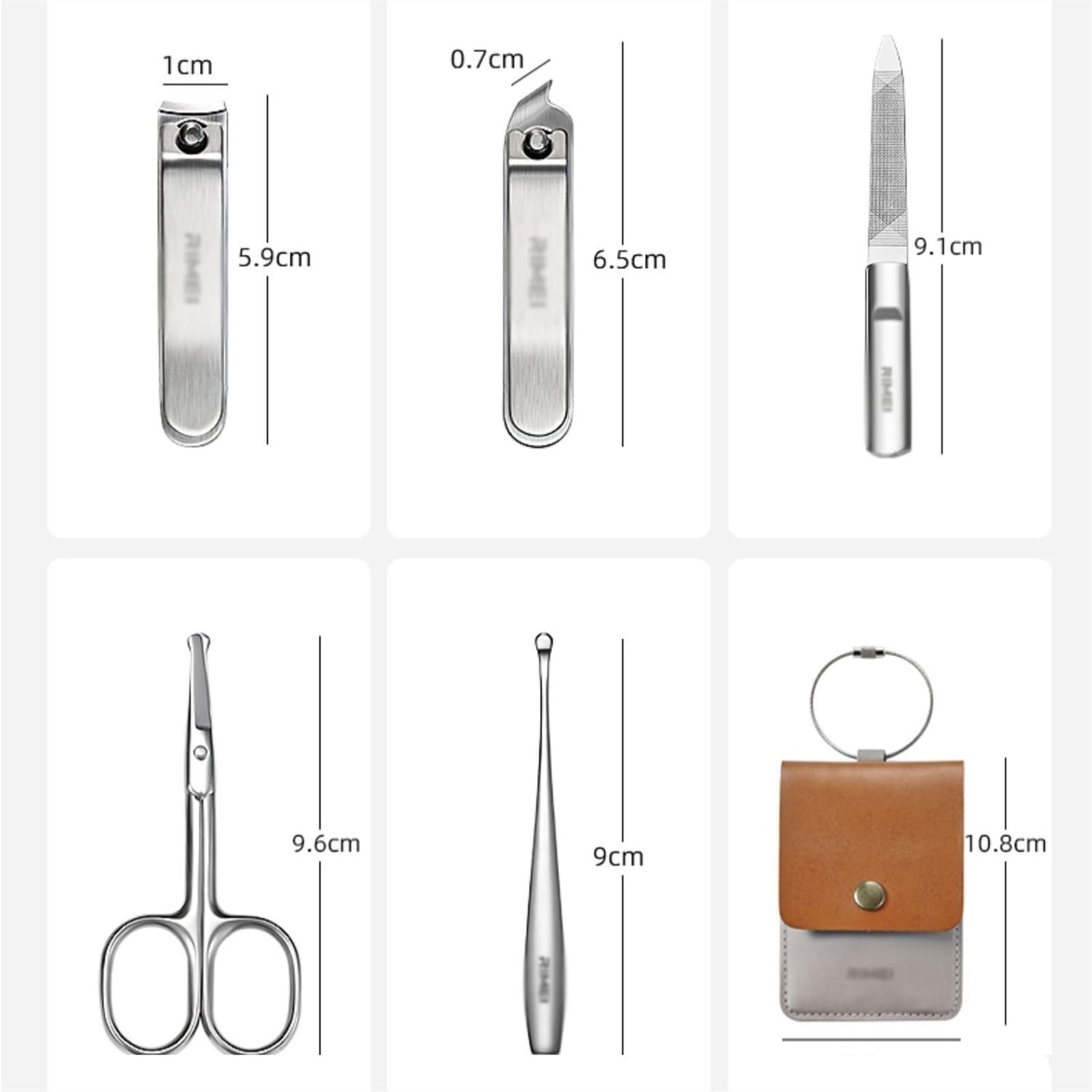 Manicure Set Portable Nail Clipper Kit for Men and Women, Stainless Steel Nail Clippers with Leather Travel Case, 5 Pieces Manicure Kit Manicure Nail Clippers Kit
