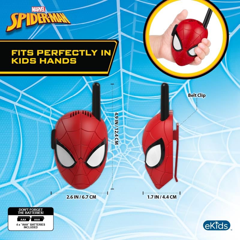 Image of eKids Spiderman Walkie Talkies for Kids, Static Free Indoor and Outdoor Toys for Kids (Spiderman)