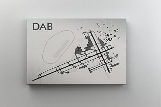 MG Global Modern Hanging Canvas Print of Daytona Beach International Airport Dab | 8x12 12x18 16x24 20x30 24x36 Minimalism Wall Art for Gift | Minimalist Home Office Decor