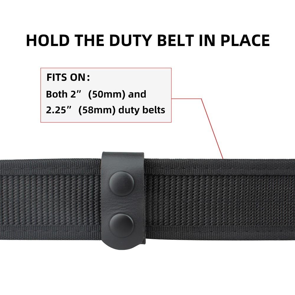 DONGKER Belt Keeper PU,Doppio Snaps Belt Keeper Cintura Tattica Fermo per 2"-2.5" Cinture di Sicurezza Larghe Accessori per Equipaggiamento Militare della Polizia