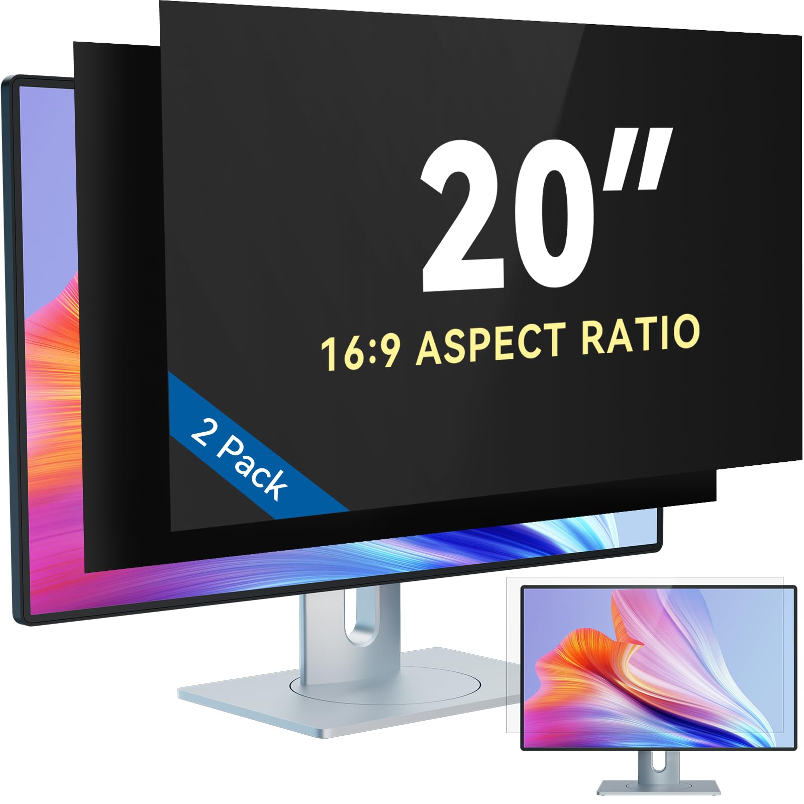 IPROKKO [2-Pack] 20 Inch Computer Privacy Screen Filter for 16:9 ...