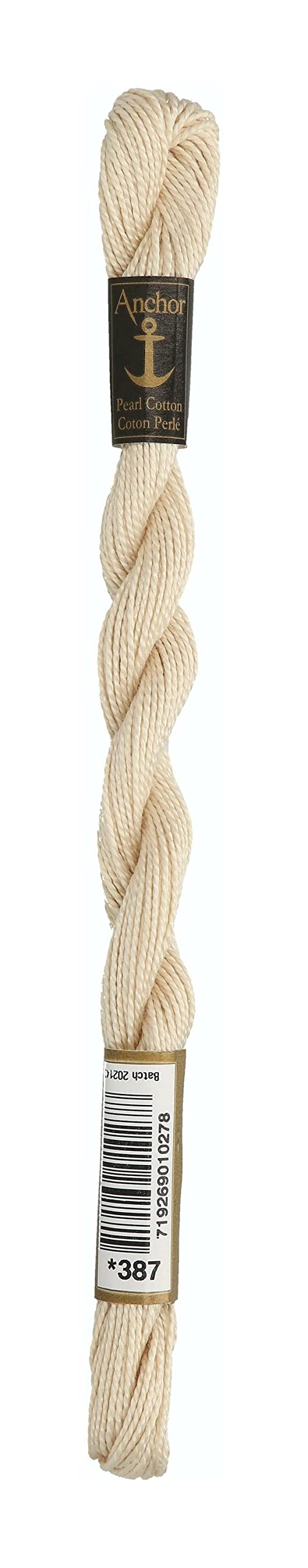 Anchor Pearl Thread, Embroidery Thread, Cotton, 00387 Creme, Creme