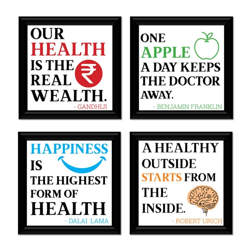 Image of JABSY Doctor Hospital Health Facts Medical Physiotherapy Dentist Wall Decor Poster Framed Gift (7 Inch Square Frame - Set of 4) (Hospital S023)