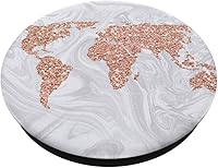 Vista 2 de World Map - Soporte y agarre para teléfonos y tabletas, diseño de mapamundi, color rosa y blanco, Negro