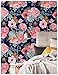 HAOKHOME Peel and Stick Modern Floral Wallpaper Pink/Green/Navy Blue/Orange Vinyl Self Adhesive Prepasted Decorative 17.3in x 32.8ft