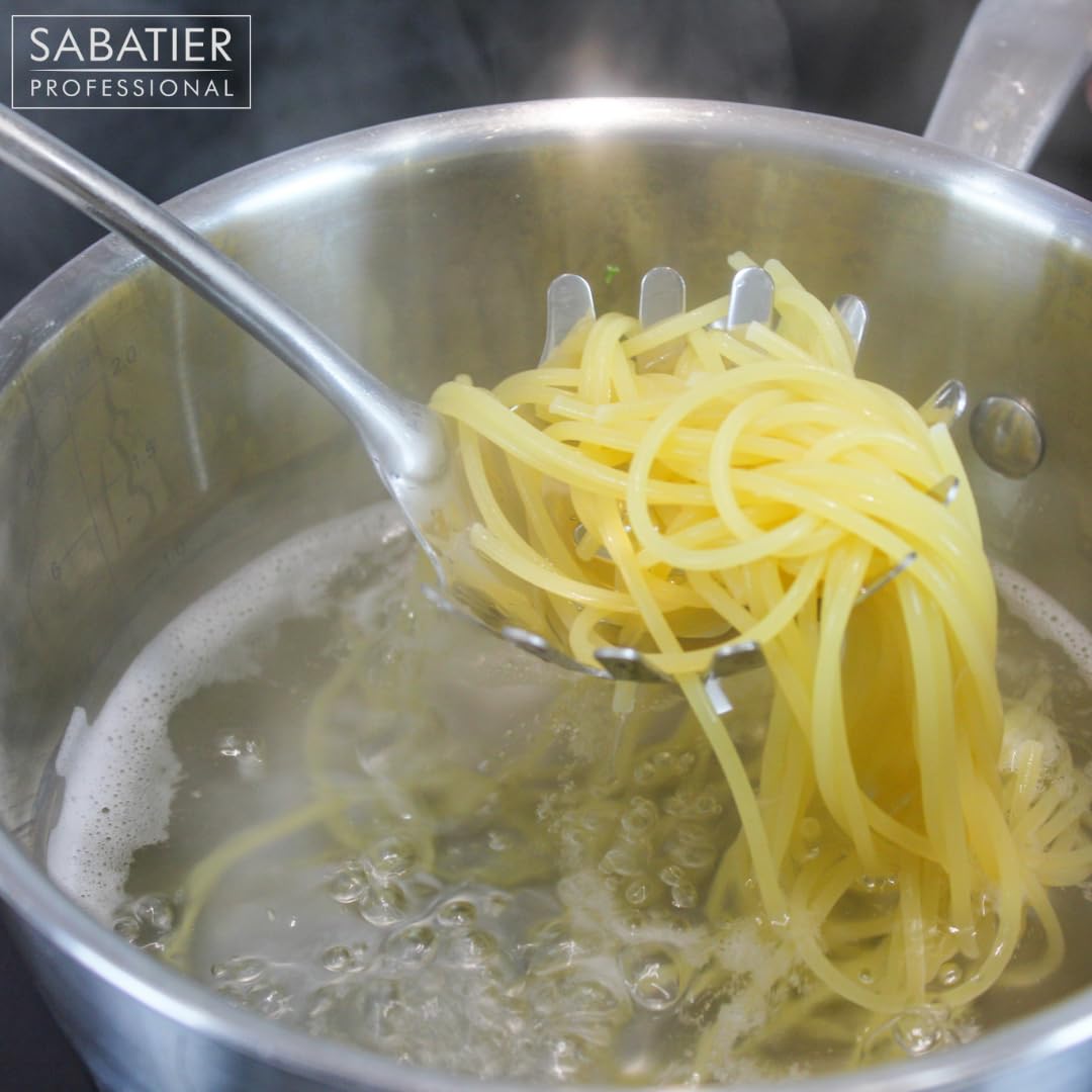 Sabatier Professional Large Metal Spaghetti Server Ladle, Mirror Polished Stainless Steel Fork Spoon to Measure - Image 4