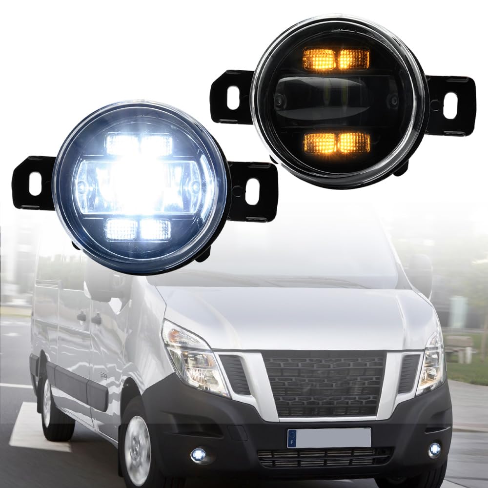 LED-Nebelscheinwerfer DRL Tagfahrlicht für Opel Movano B Re.nault Master III NV400 2010-2019 Frontstoßstange Nebelscheinwerfer Reflektoren Blinker DLR-Lauflicht 2 Stück