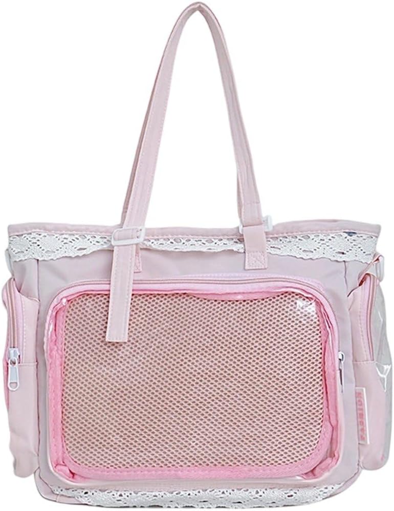 Baokuan Japanese Style Lace Ita Bag Clear Display Itabag Large Capacity Anime Tote Bag Jk Shoulder Crossbody Handbag Gift for Girls