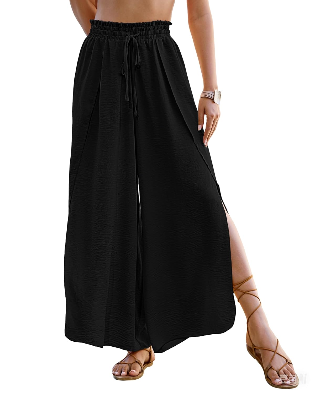 Bsubseach Swim Beach Cover Up Pants for Women Flowy Pant Wide Leg Bathing Suit Coverup Swimsuit Palazzo with