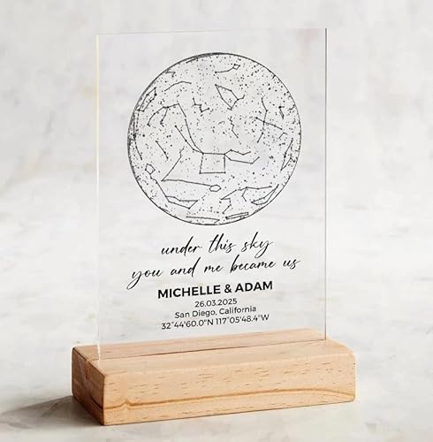 Custom Star Map by Date – Personalized Constellation Night Light for Weddings, Anniversaries, and Special Moments by clicked craft - Image 2