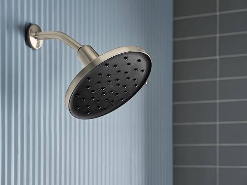 Miniatura 6 de Moen 220R3BN Verso - Cabezal de lluvia ajustable de 9 pulgadas de diámetro, rendimiento ecológico, resistente a manchas, níquel cepillado