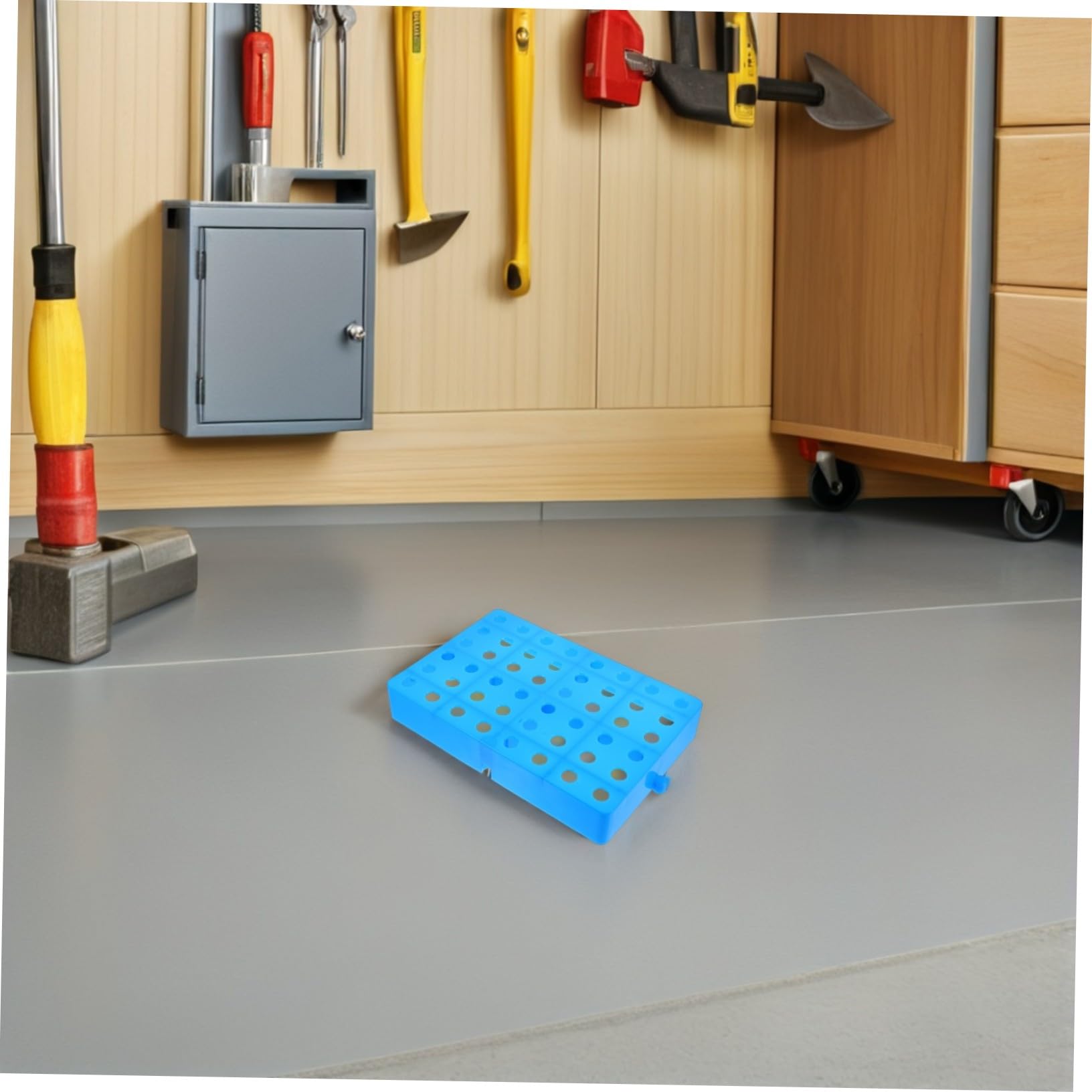 Lot De 2 Plateformes De Palettes en Plastique Légères Et Perforées pour Rangement dans Un sous-Sol Humide avec Grilles Respirantes Bleu