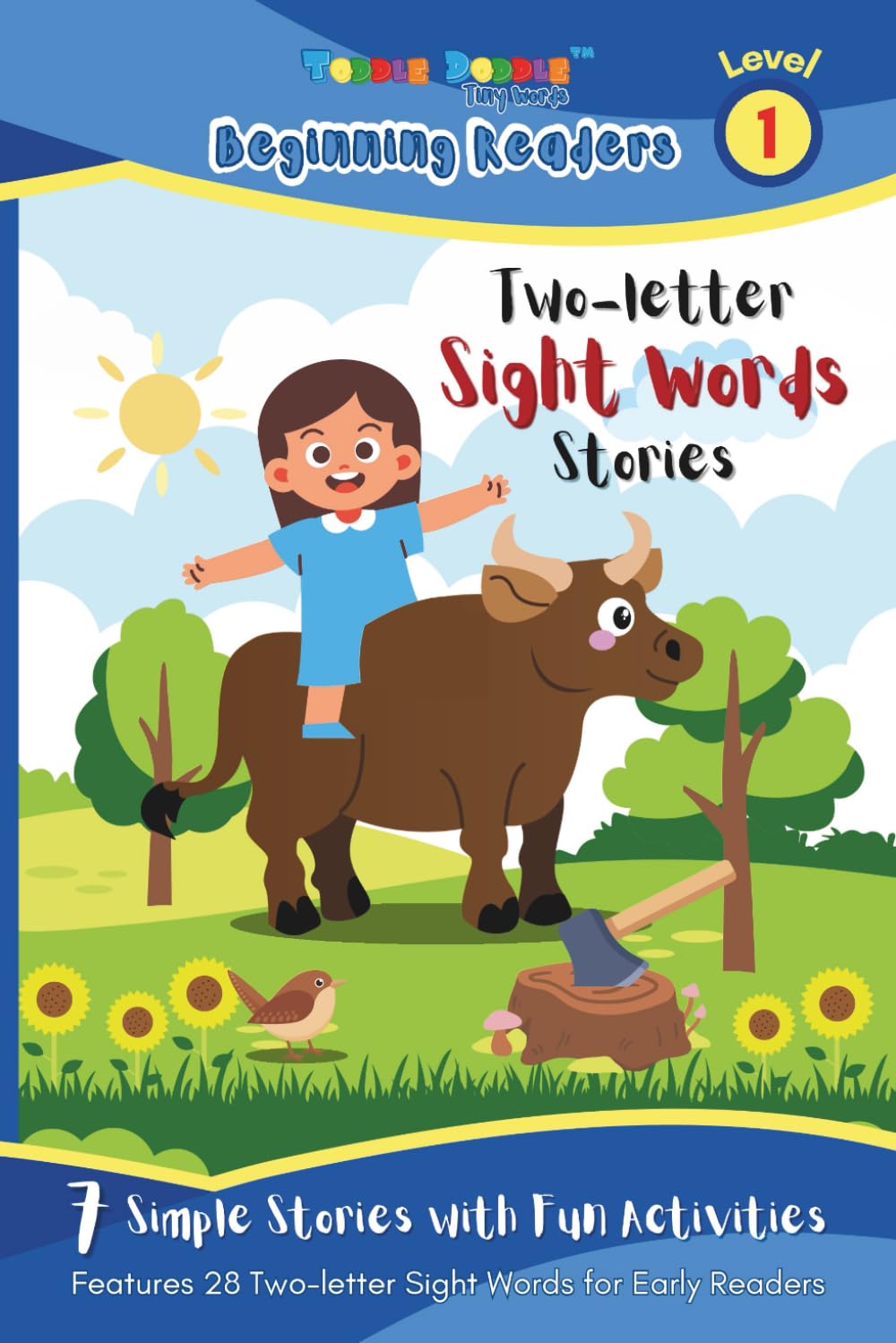 Toddle Doddle Tiny Words Beginning Readers Level 1 - Two-letter Sight Words Stories: A Collection of 7 Easy-to-Read Sight Words Stories with Fun Activities for Early Readers