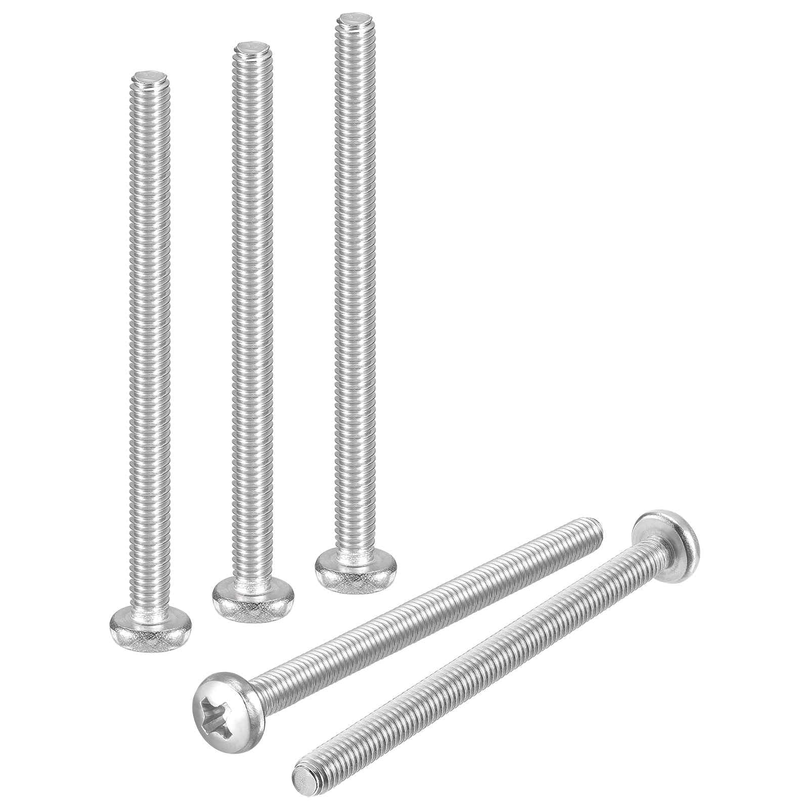 DTGN M4-0.7x55 Pan Head Machine Screws - 60pcs - Good for Machinery - 304 Stainless Steel Phillips Machine Screws Bolts - Silver