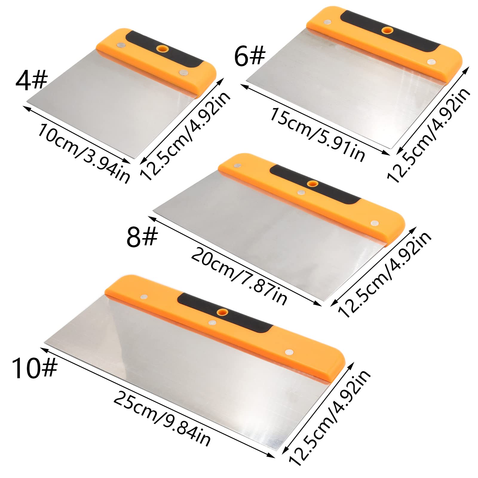 Raschietto Stucco Pala in Acciaio Inox 4 6 8 10 Pollici Utensili a Mano per Costruzione