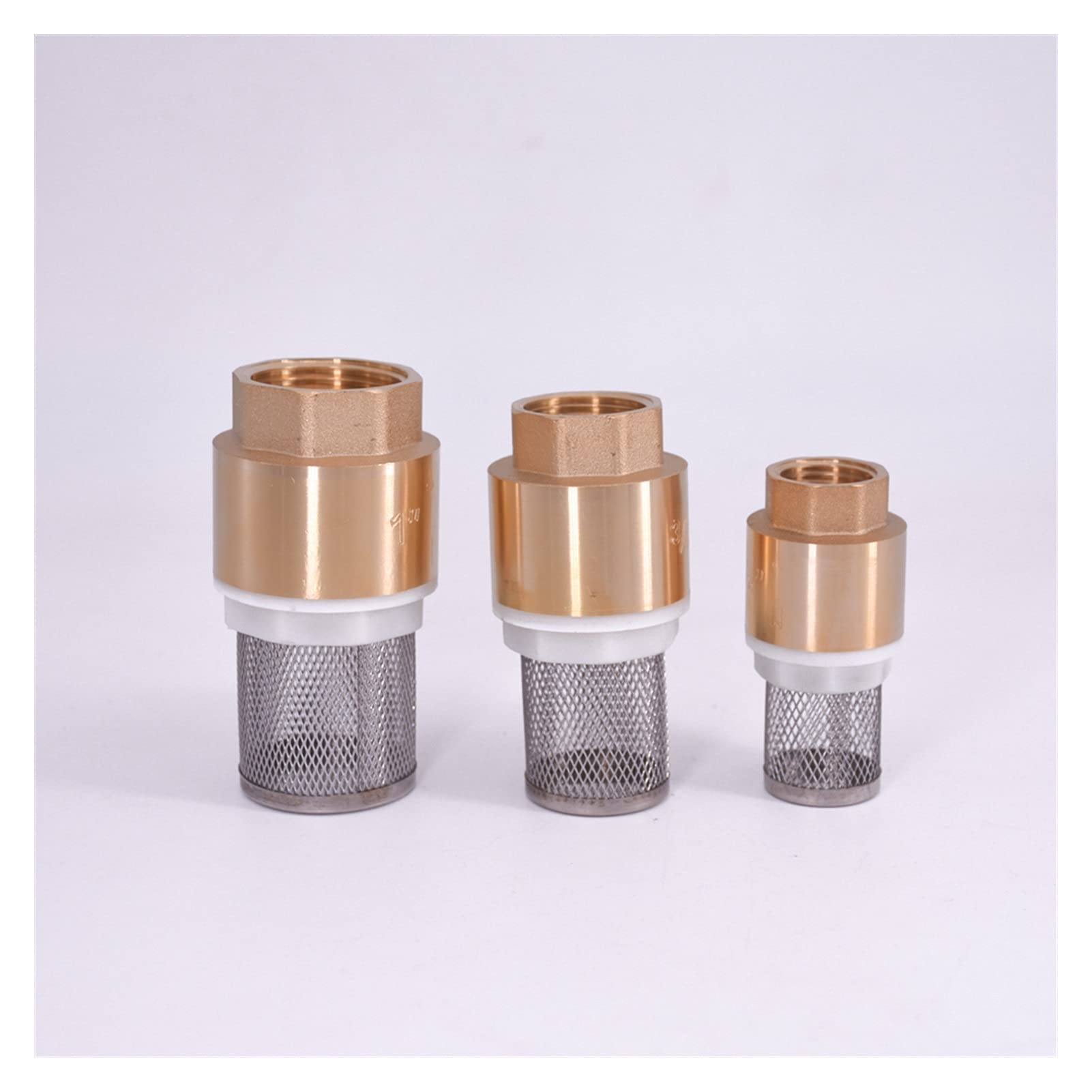 Válvula de Bola Parada Agua fría y Caliente, válvula retención latón con Rosca Hembra BSPP 1/2 ", 3/4", 1 "-2", colador Acero for Bomba plomería