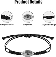Vista 4 de Pulsera de cuerda deportiva trenzada ajustable con decoración colgante de fútbol para mujeres, jugadores de equipo, Metal Plata