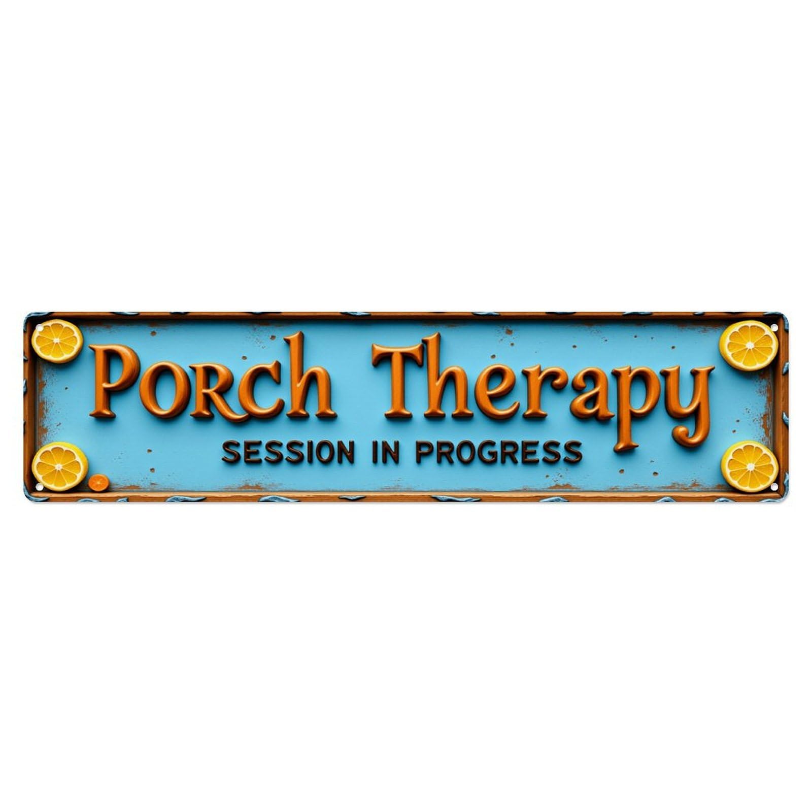 Porch Therapy Session In Progress_3 Tin Sign Vintage Metal Poster Retro Bar, Home, Man Cave, Kitchen, Laundry Room Wall Art Decor Gift 4x16 Inch
