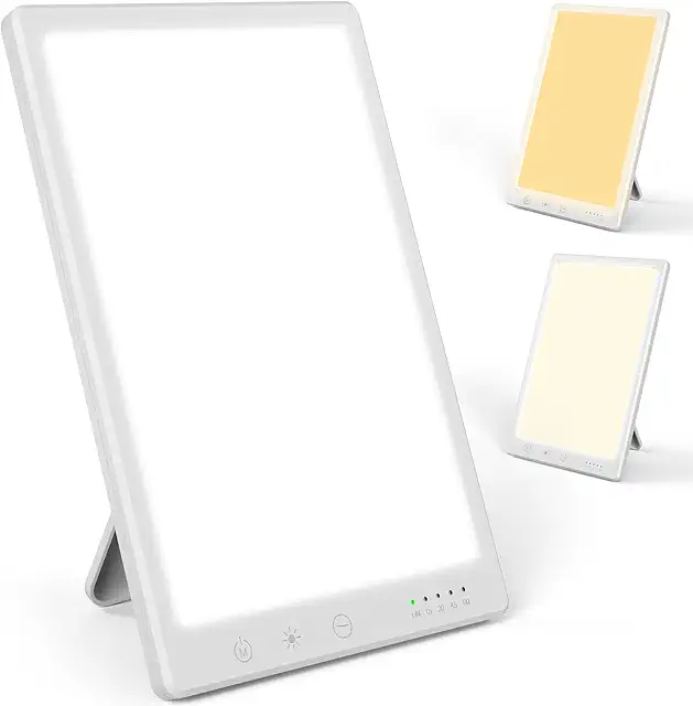 Bravmate Daylight Lamp - 10,000 Lux UV-Free Light Therapy with Adjustable Holder