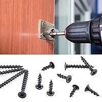 Vista 5 de 120 tornillos para paneles de yeso de rosca gruesa #7 x 1-1/2 pulgadas con Phillips Drive, óxido negro, cabeza de corneta, tornillos para madera