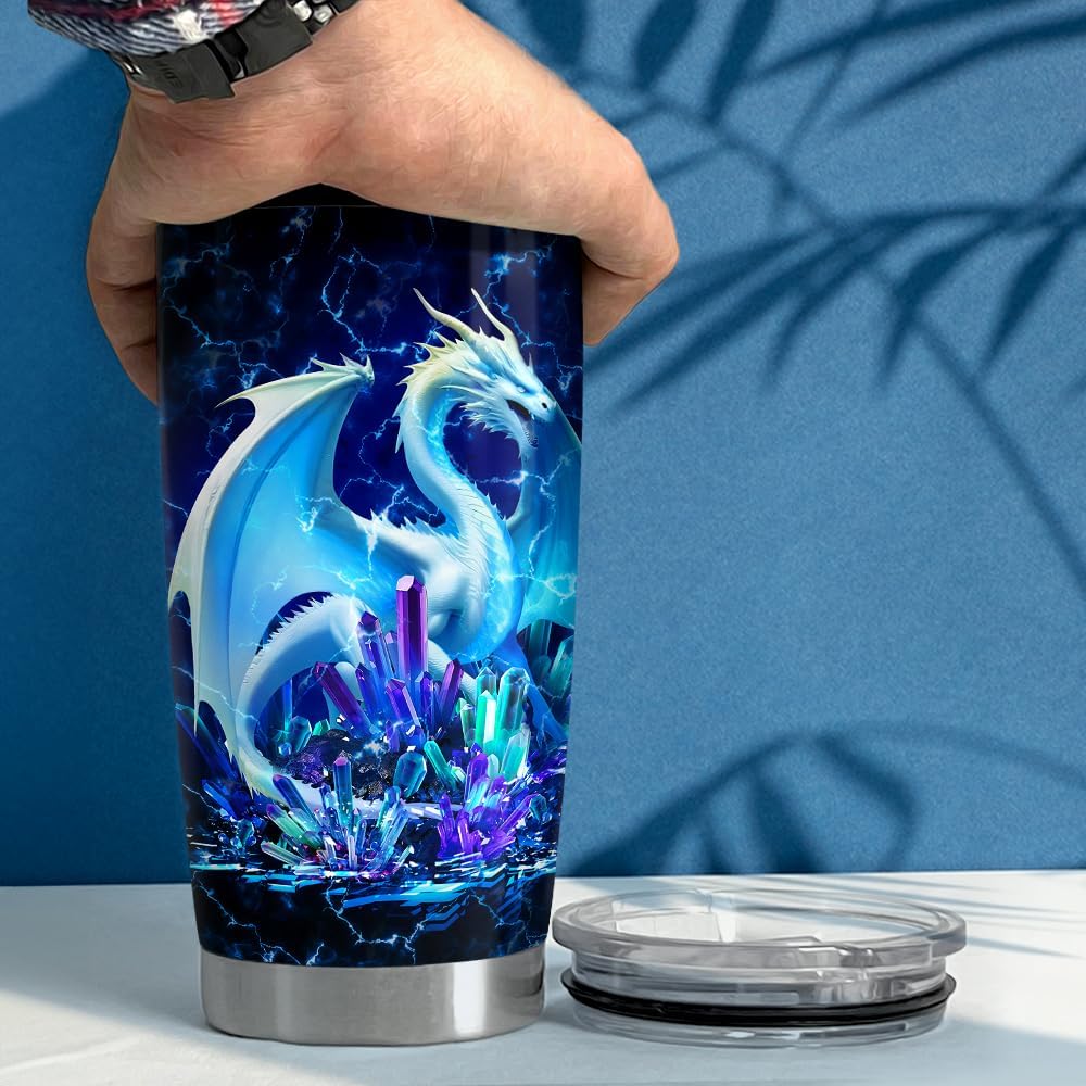 SANDJEST Dragon Tumbler 20oz Stainless Steel Insulated Coffee Travel Mug Cup for Women Mom Wife Dragon Gifts for Birthday Christmas Mother Day - Image 5
