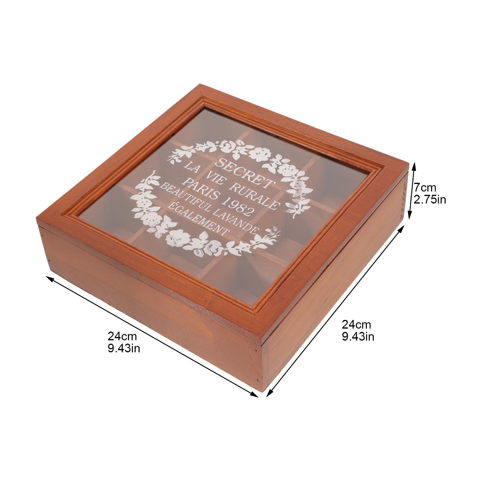 Scatola Porta Cosmetici Organizer Vintage in Acrilico e Legno con 9 Scomparti per e, per Casa e Mensola