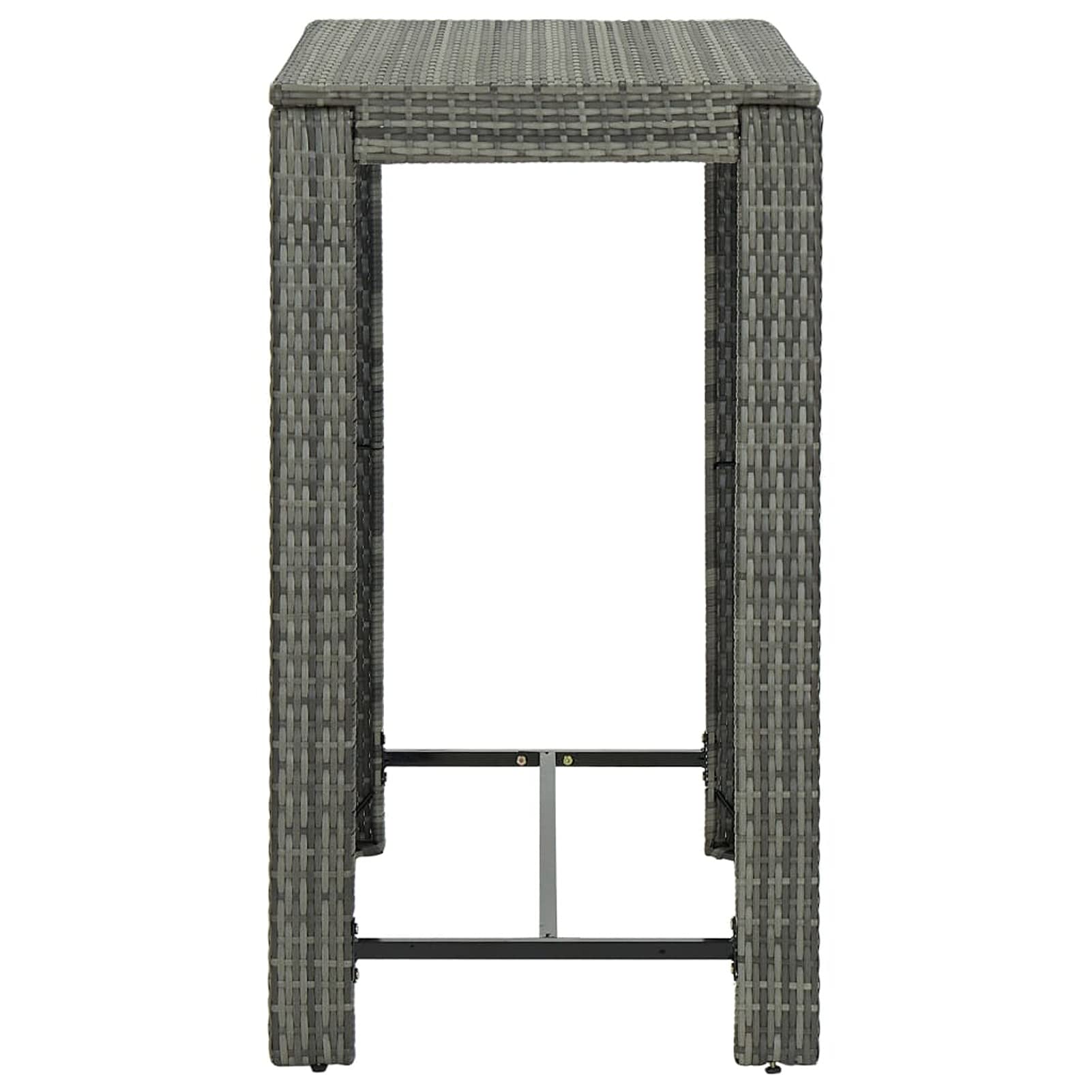 Tidyard Table de Bar de Jardin Table de Patio Table d'intérieur ou Extérieur Gris 100x60,5x110,5 cm Résine tressée