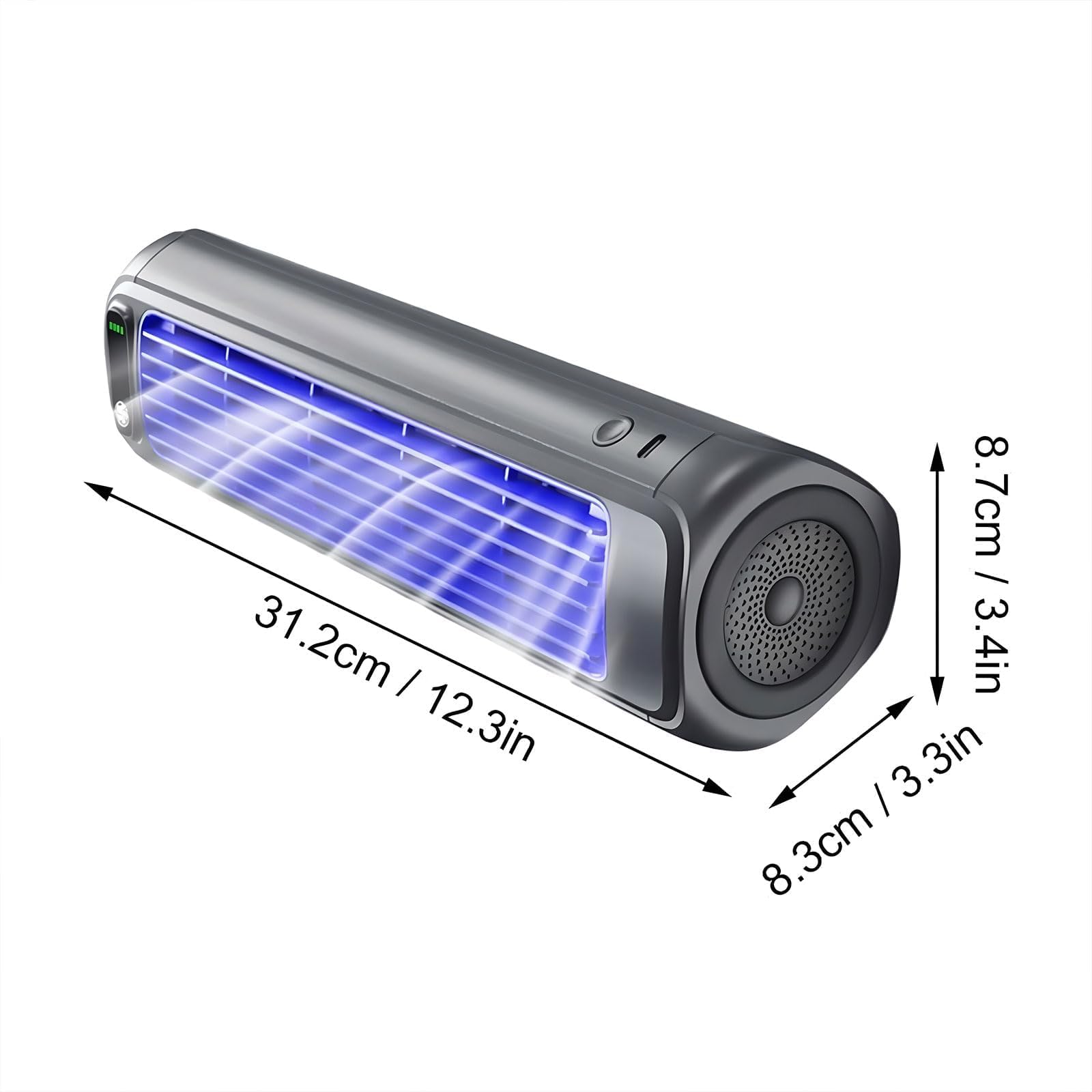 Ventilatore per condizionatore d'aria da parete, ricaricabile, con 3 velocità regolabili, mini ventola di raffreddamento a basso rumore per camera da letto, ufficio, camper, campeggio
