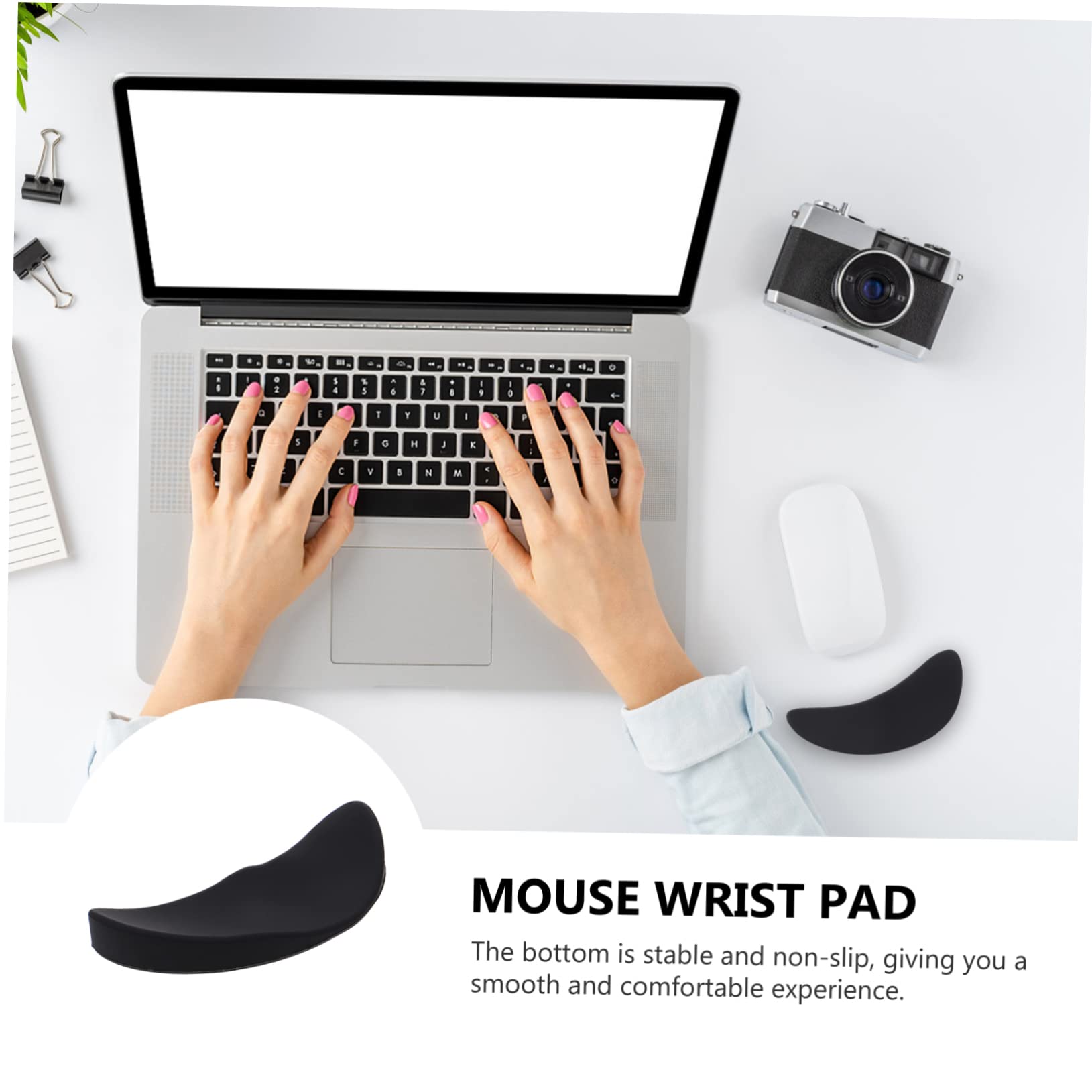 Coussin Repose-poignet Ergonomique Pour Ordinateur Portable - En Silicone, Antidérapant, Confort Bureau - 5