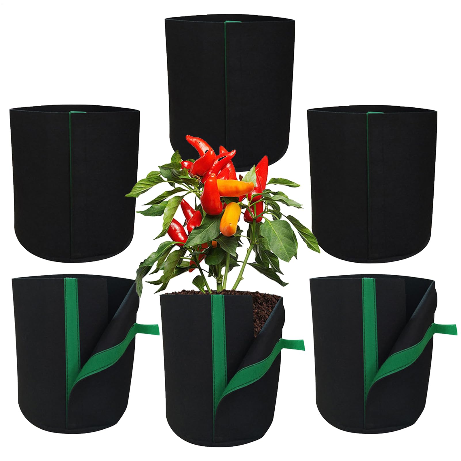 Bolsas de cultivo de jardín transpirables de tela duradera para flores y plantas grandes