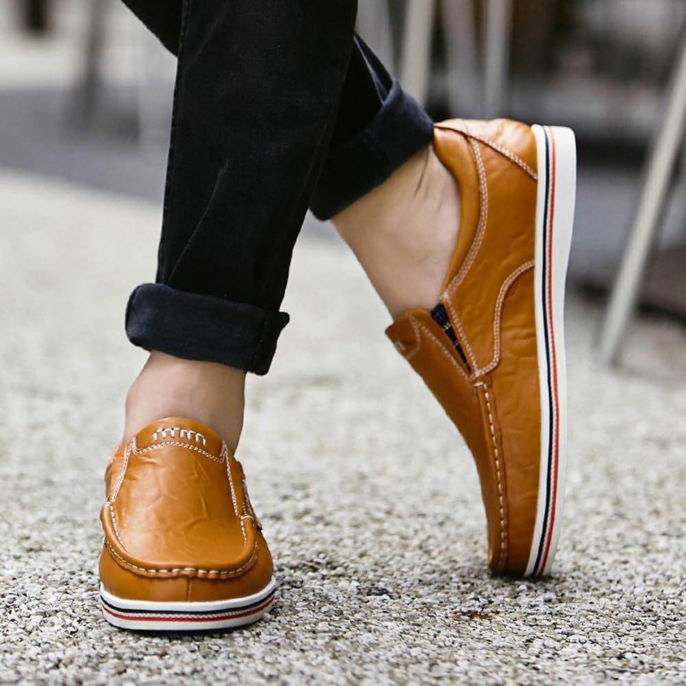 Mocasines de Conducción Casual para Hombres Brogue Negocios Calzado Cómodo Mocasín Deportivo Caminar Ligero