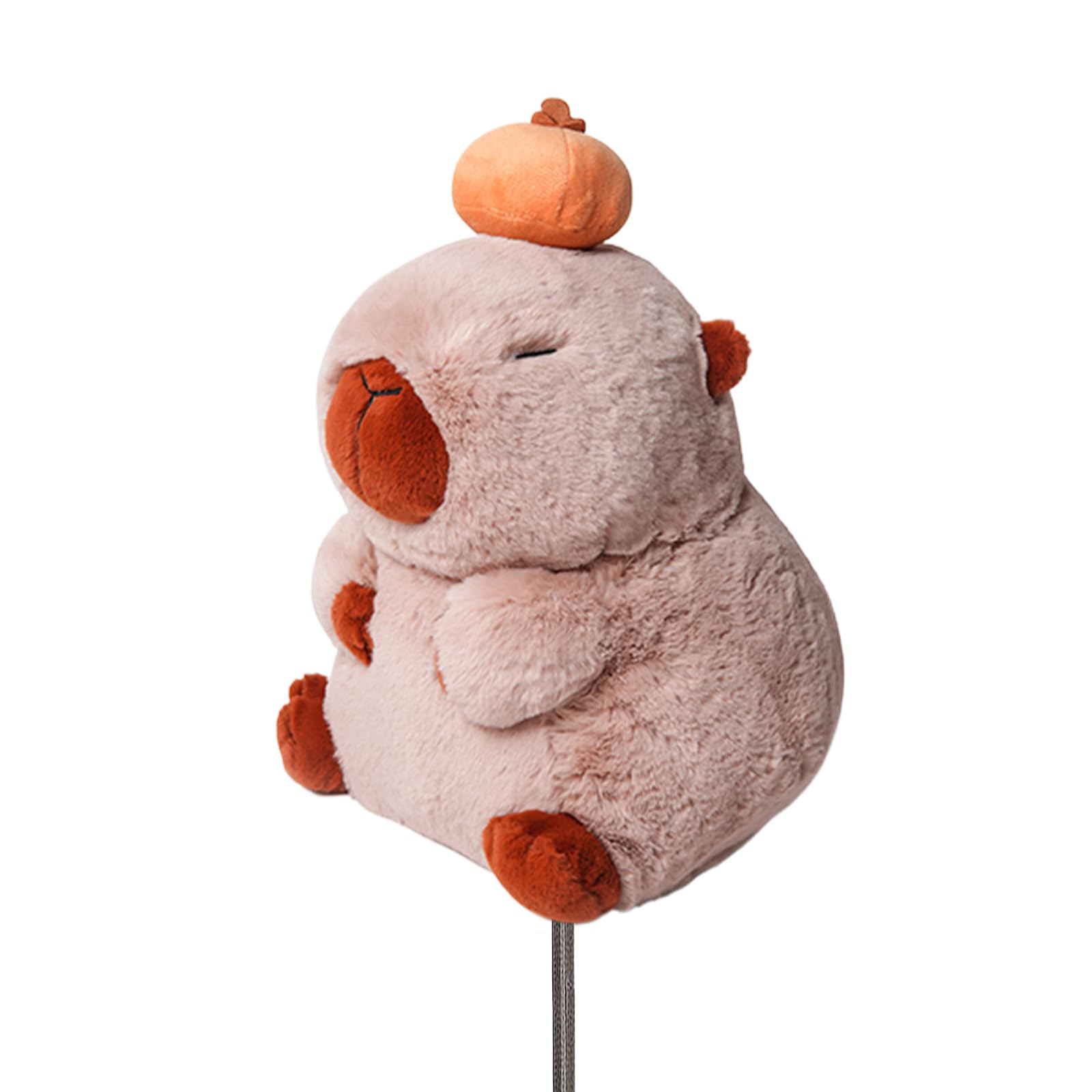 RLOMUTE Novelty Animal Golf Club Head Covers - Soft Dust-Proof Portable for Driver/Fairway/Hybrid (1.F.H), Funny Gift for Men Women Kids Golfers - Capybara top orange