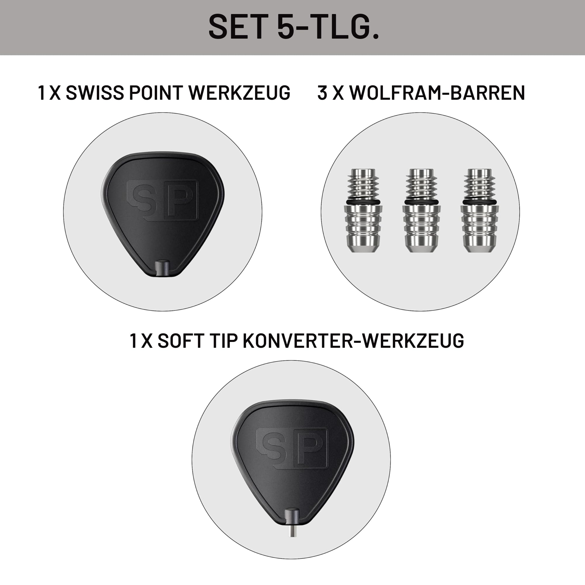 Target Darts Softdarts zu Swiss Point Steeldarts Conversion Set, Schwarz/Silber - Softdarts Conversion Tool, Umspitzen von Softdarts zu Steeldarts 2BA Gewinde - Tungsten Billet Spitzen, Swiss Point