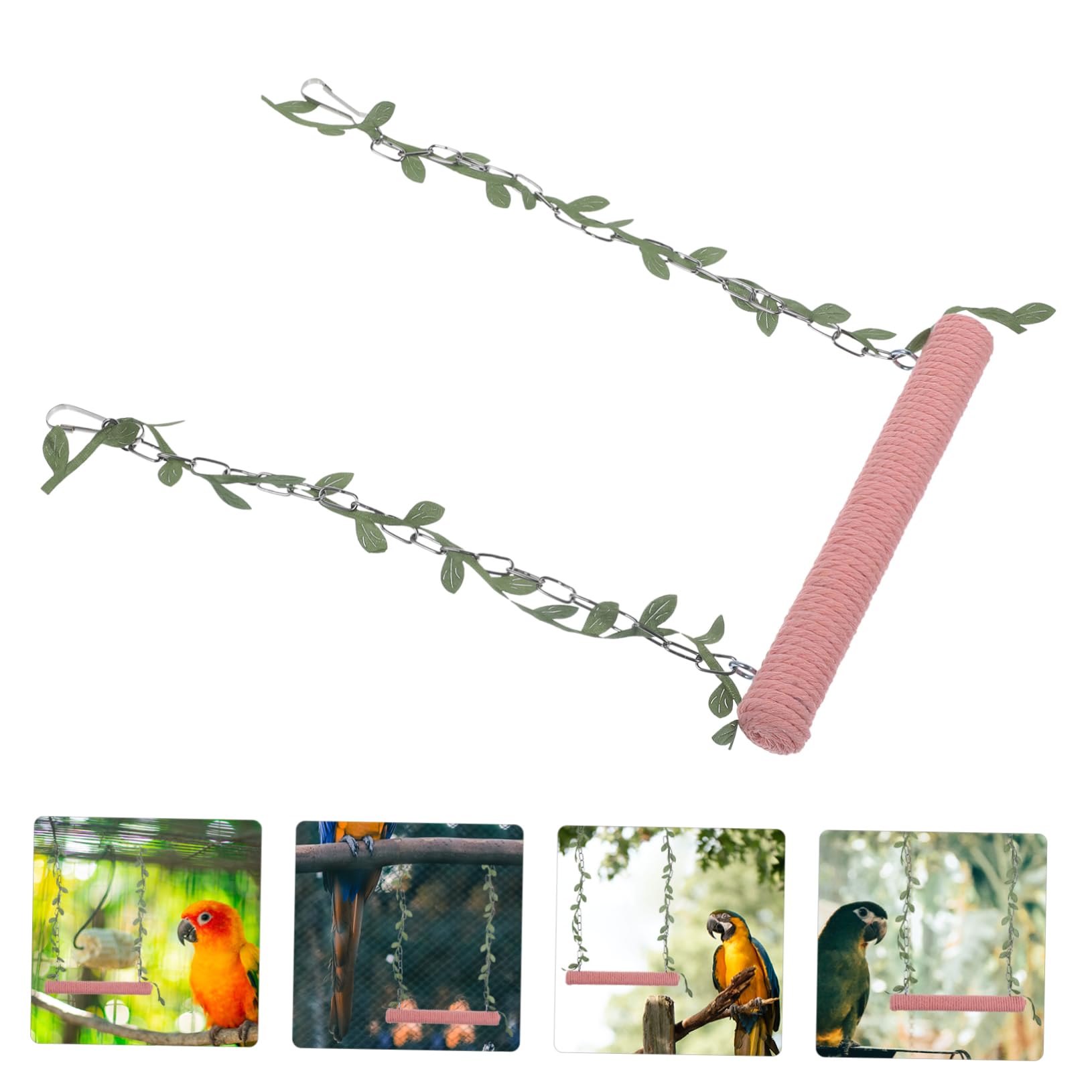 BESPORTBLE 5pezzi Giocattolo Da Gioco Per Uccelli Legno Altalena Decorativa Per Pappagalli e Parrocchetti Con Funzione Di Riposo e Allenamento Accessorio Per Gabbie Di Uccelli Design