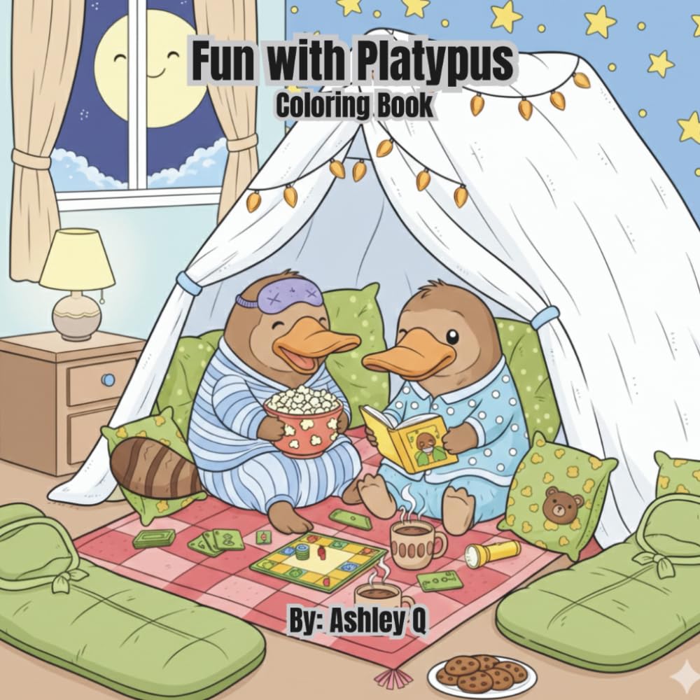 Fun with Platypus Coloring Book: 60 playful pages of beaver-tailed adventures