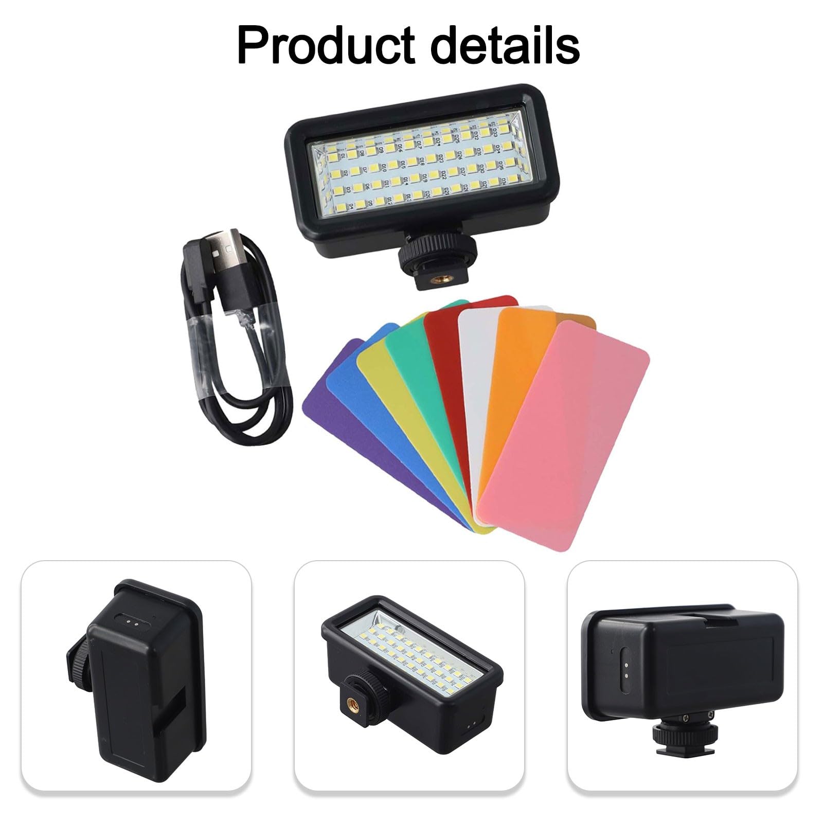 FACAIIO Luce subacquea per action camera, 2500mAh LED Video Fill Light, IPX8 impermeabile 40m, 650-750lm, 6000-6500K