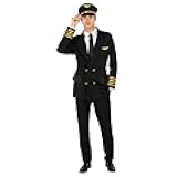 Men's Pilot Costume Men Airplane Outfit Adult Airline Halloween Costumes for Men Pilot Uniform Suit